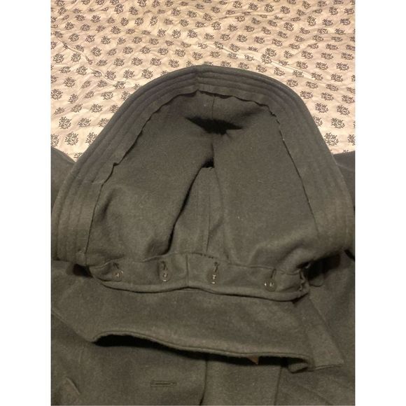 Vintage CBV Karlskrona Swedish Military Grey  Wool Hooded Coat Overcoat 40 - Picture 15 of 16